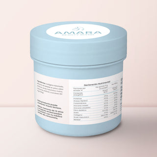 AMARA Beauty Blend, reverso con declaración nutrimental