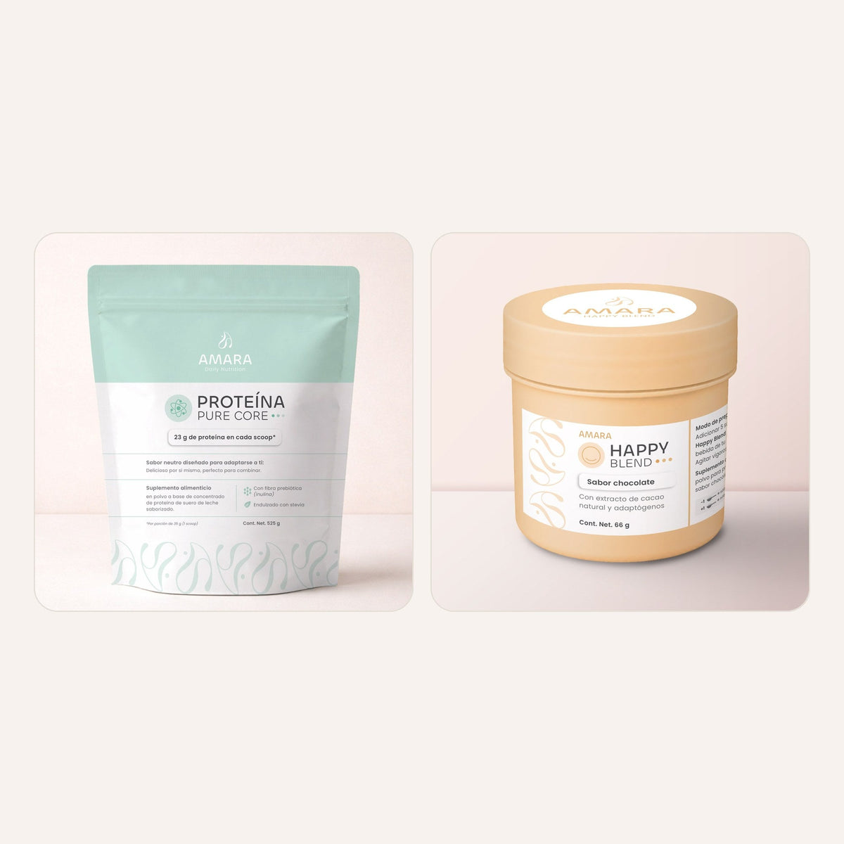 Dúo: Proteína Pure Core con Happy Blend de AMARA