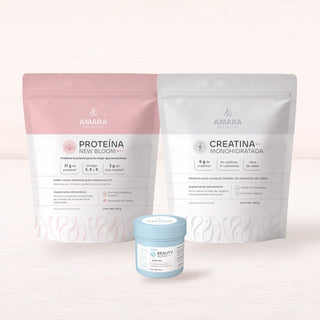New Prime: Proteína New Bloom, Beauty Blend y Creatina Monohidratada de AMARA
