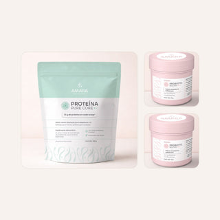 Trío: Proteína Pure Core con 2 Probiotic Blend de AMARA